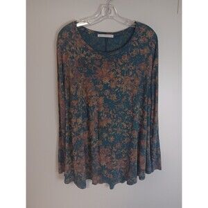 Peruvian Connection Floral Pullover Tunic Top Pima Cotton Sz XS